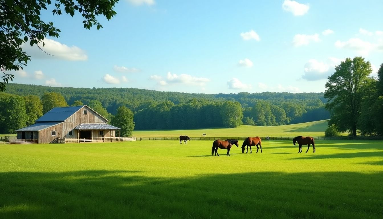A peaceful horse farm in North Georgia.