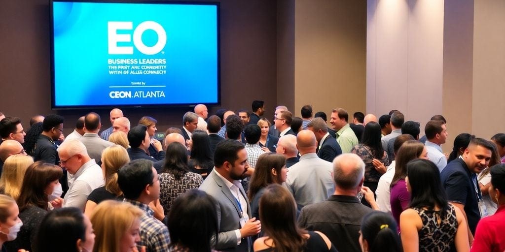 Business leaders networking at an engaging event.