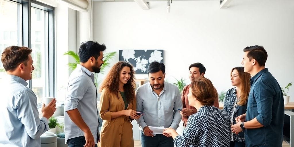 Team collaboration in a modern workspace.